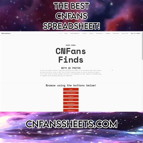 cnfans spreadsheet website.